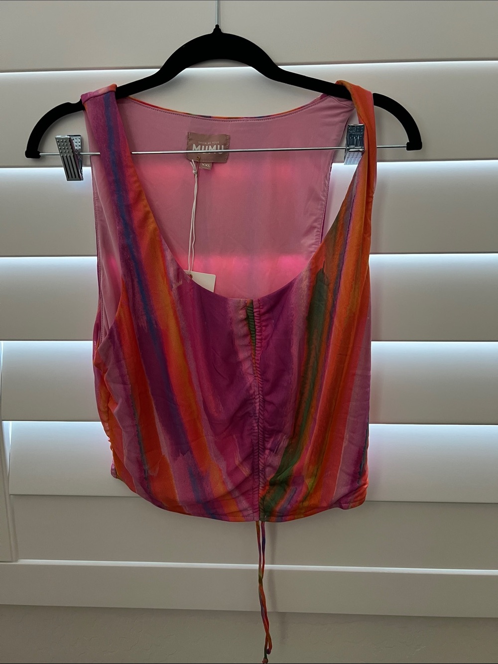 Show Me Your MuMu Multicolor Tie-Front Crop Top XXL